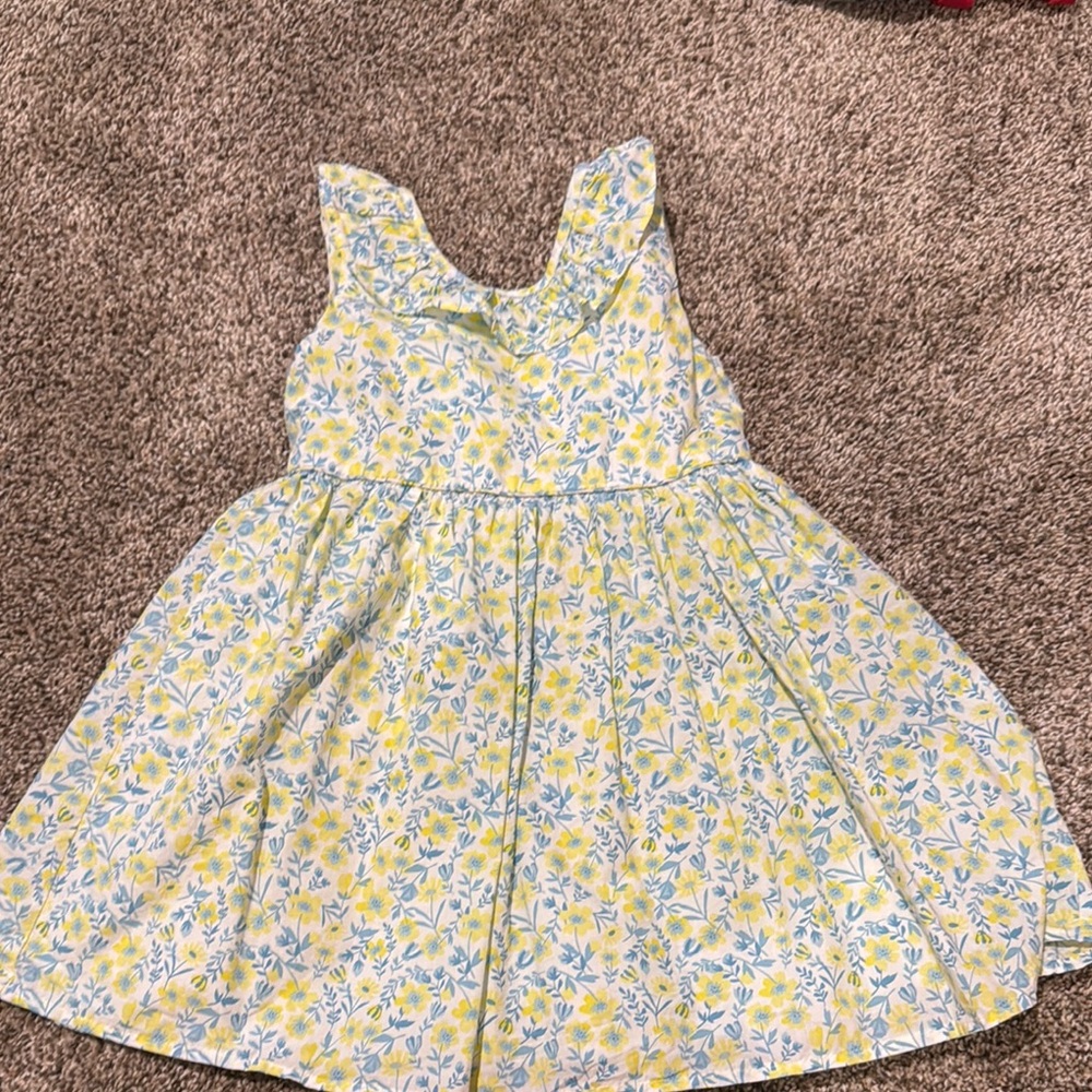 Tommy Bahama Yellow and White Flutter Sleeve Sundress